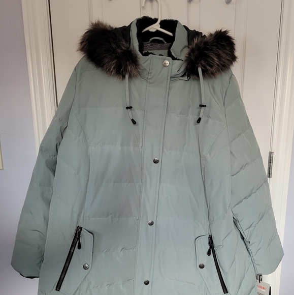 3x Down Light Mint Green Parka - Picture 2 of 14